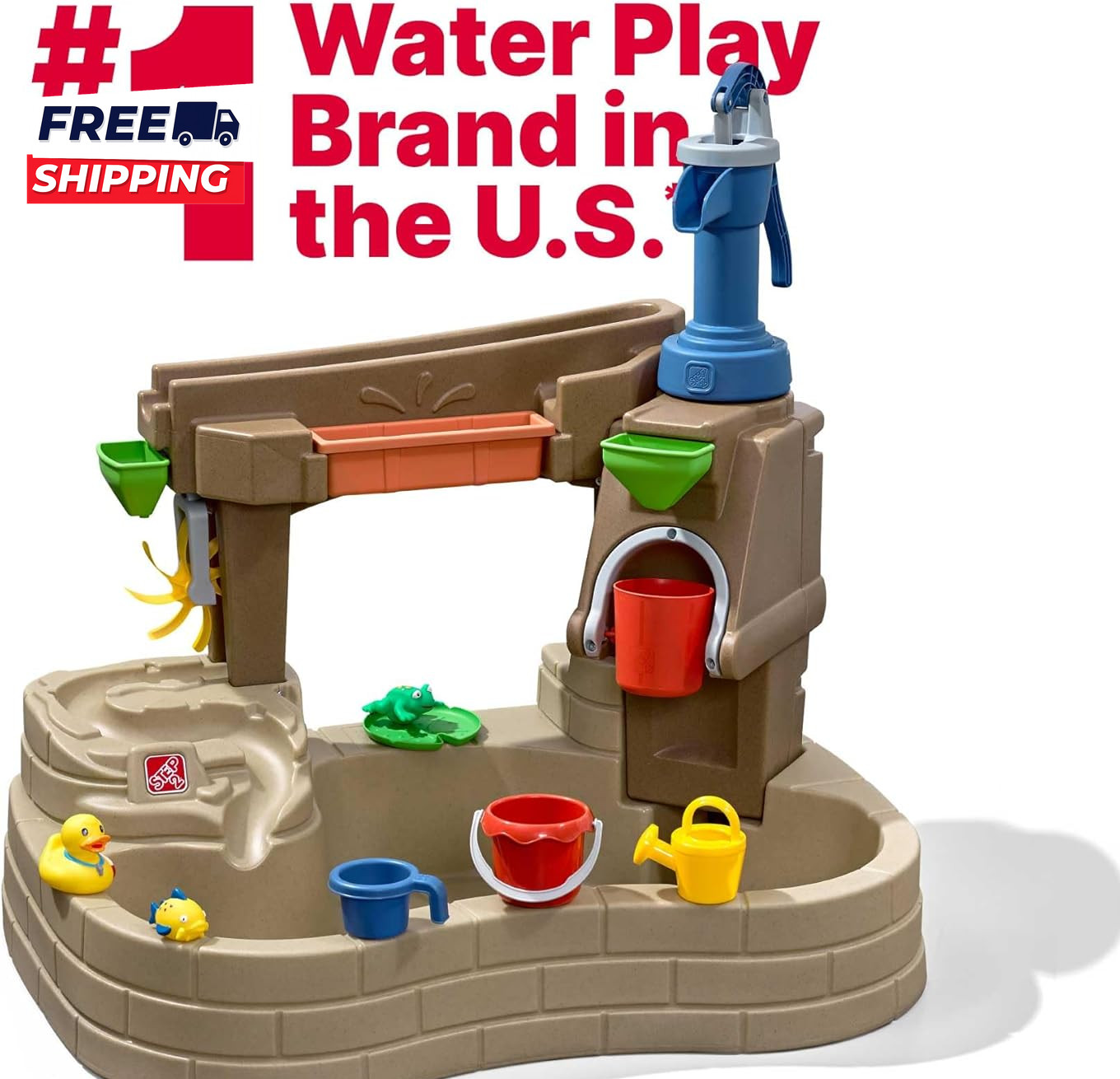 Step 2 Pump & Splash Discovery Pond Water Table Kids Water Sensory Activity Pool