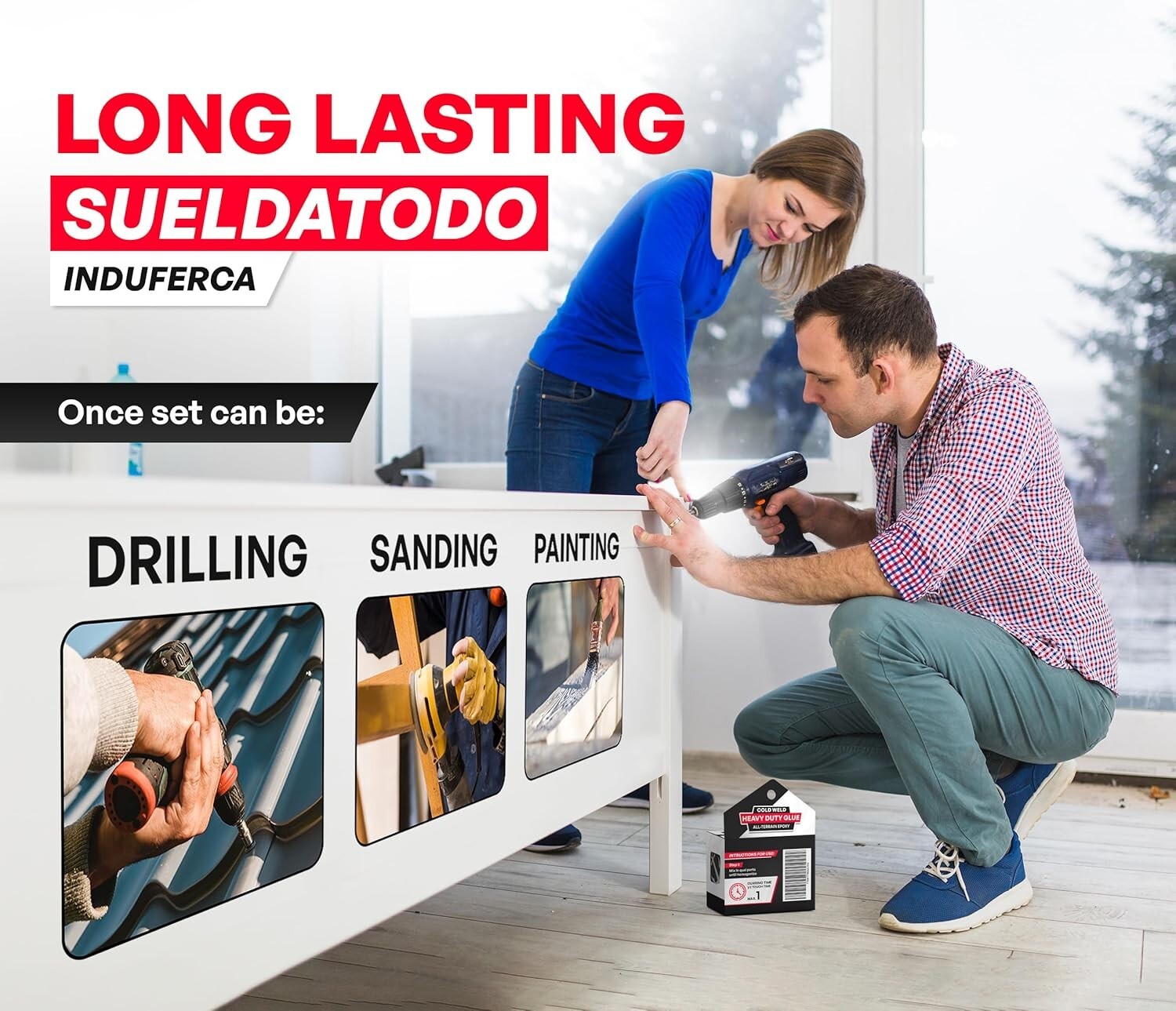 SUELDATODO BLACK EPOXY GLUE /SUPER STRONG /DRIES UNDERWATER FAST DRY 30min 2.8OZ