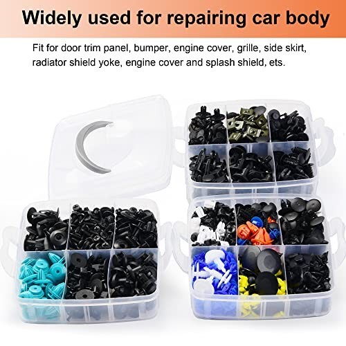 1240PCS Car Retainer Clips Kit- 32 Sizes Push Trim Fasteners & Remover Tool