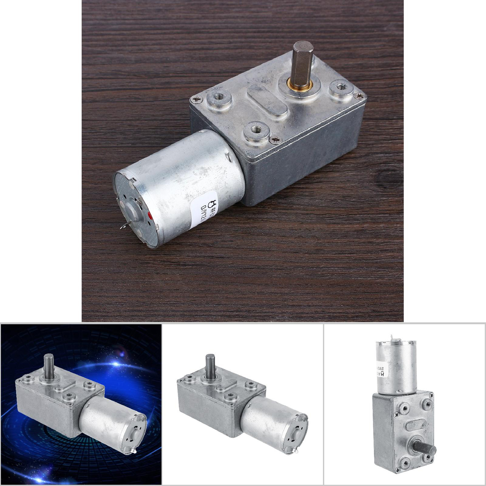 6RPM Reversible High Torque Worm Geared Motor DC 12V Reduction Electric Motor