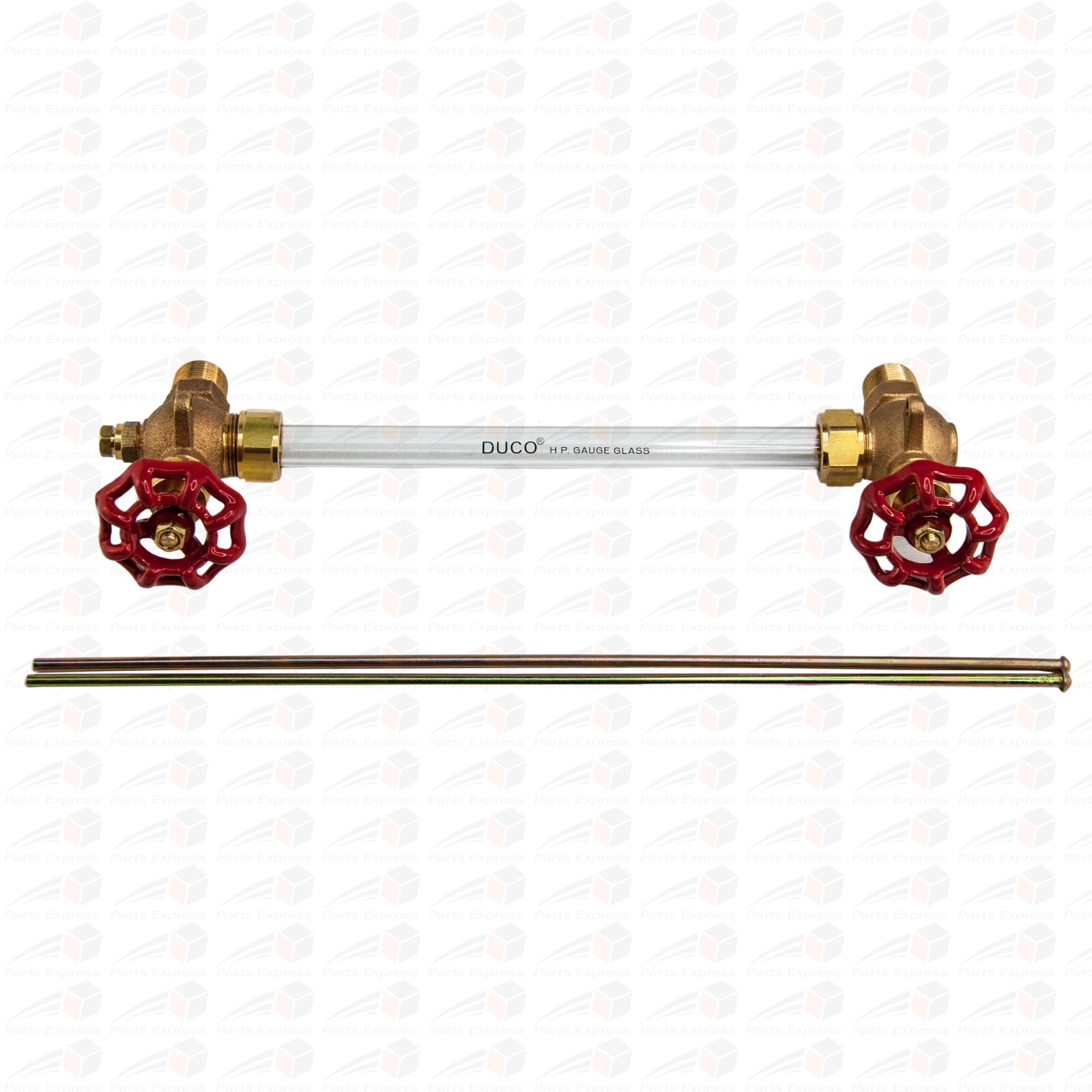 HVAC 3/8″ NPT BOILER SIGHT GAUGE GLASS COMPLETE SET KIT WITH 5/8″ OD x 10″ GLASS