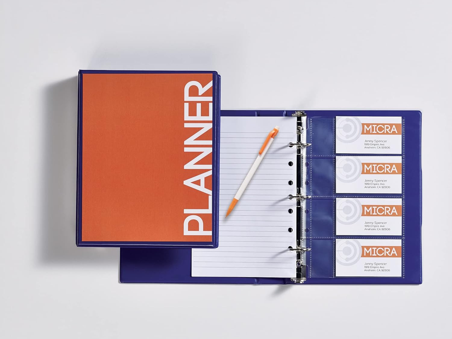 Clear Business Card Organizer Pages for 5.5″ X 8.5″ Mini Binders, Pack of 5 Hold