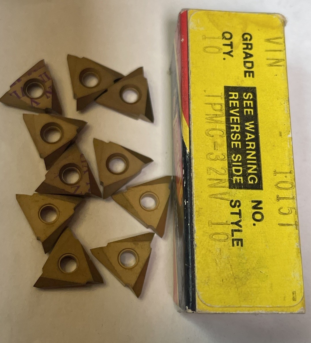 VALENITE Carbide Threading Inserts TPMC32-V1N Qty.10 (26MY652)