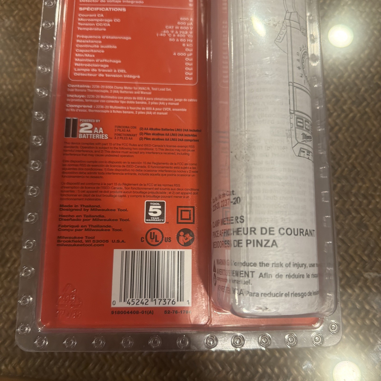 NEW MILWAUKEE 2236-20 600A CLAMP MULTI METER ELECTRICAL TESTER DIGITAL FREESHIP