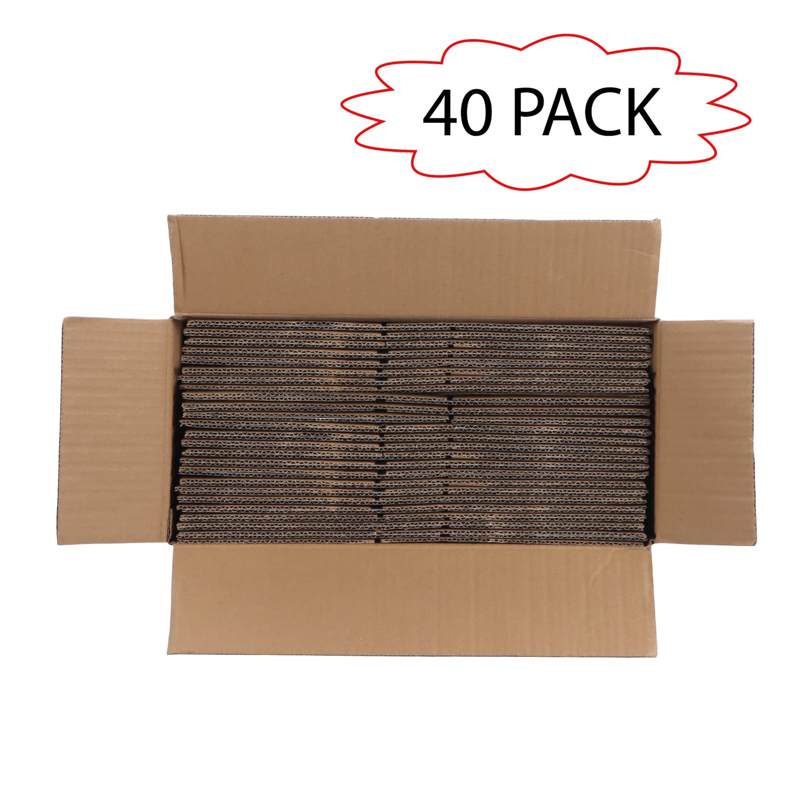 8x6x4 Shipping Boxes Set of 40, White Corrugated Cardboard Box for Mailing Pa…