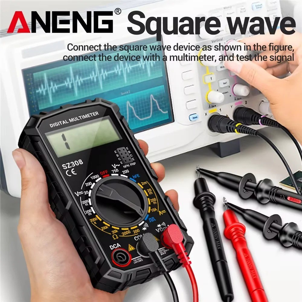 Digital Multimeter LCD Voltmeter Ammeter Ohmmeter Volt AC DC Tester Leads Meter