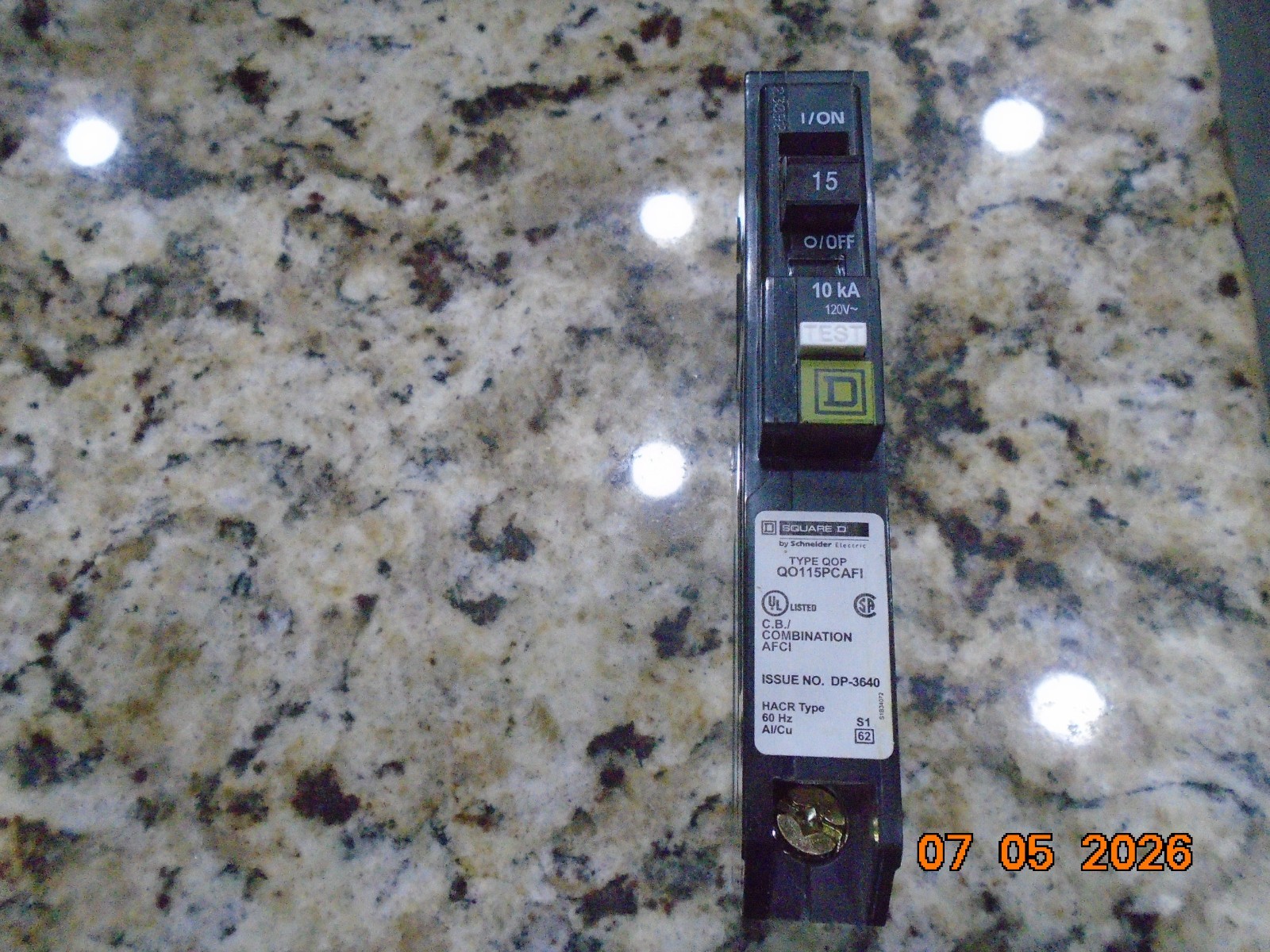 SQUARE D QO115PCAFI 15AMP COMBINATION ARC FAULT BREAKER AFCI NEW
