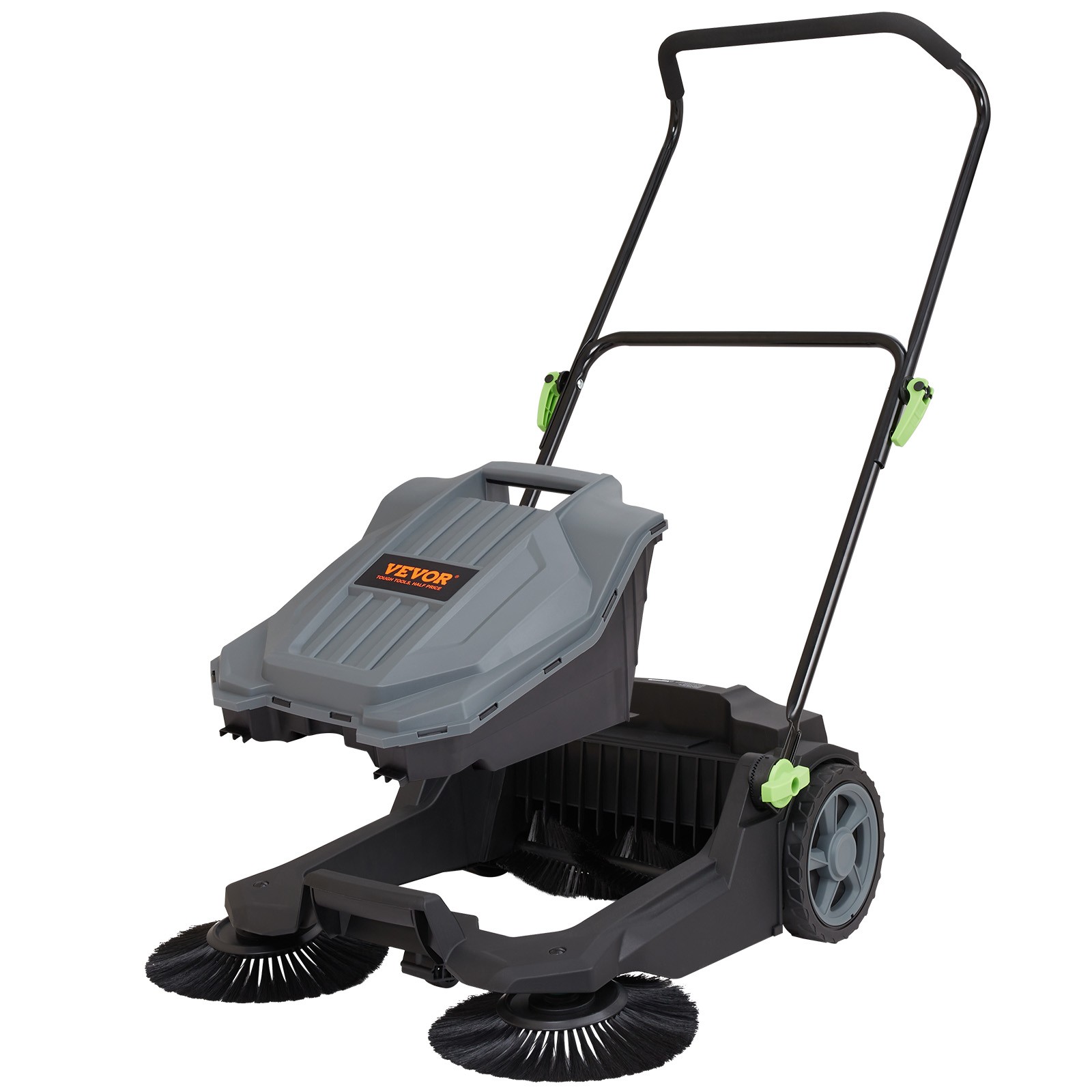 VEVOR Walk-behind Hand Push Floor Sweeper 25.6″ Width 5 Gallon Waste Container