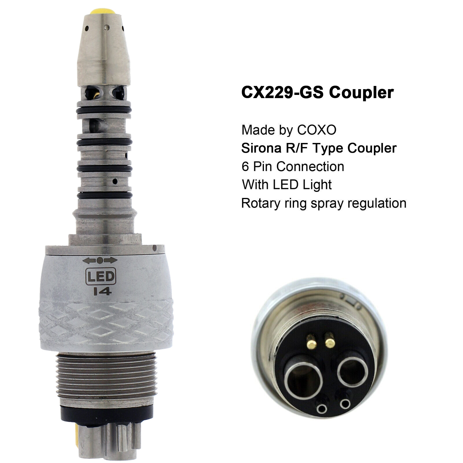 COXO Dental Fiber Optic Handpiece High Speed Turbine For Kavo NSK Sirona Coupler