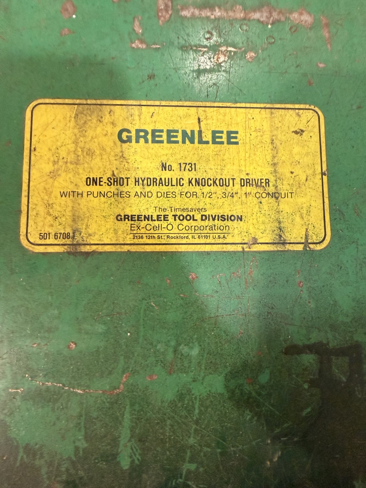 Greenlee 1731-H-767 One-Shot Hydraulic Knockout Driver Set