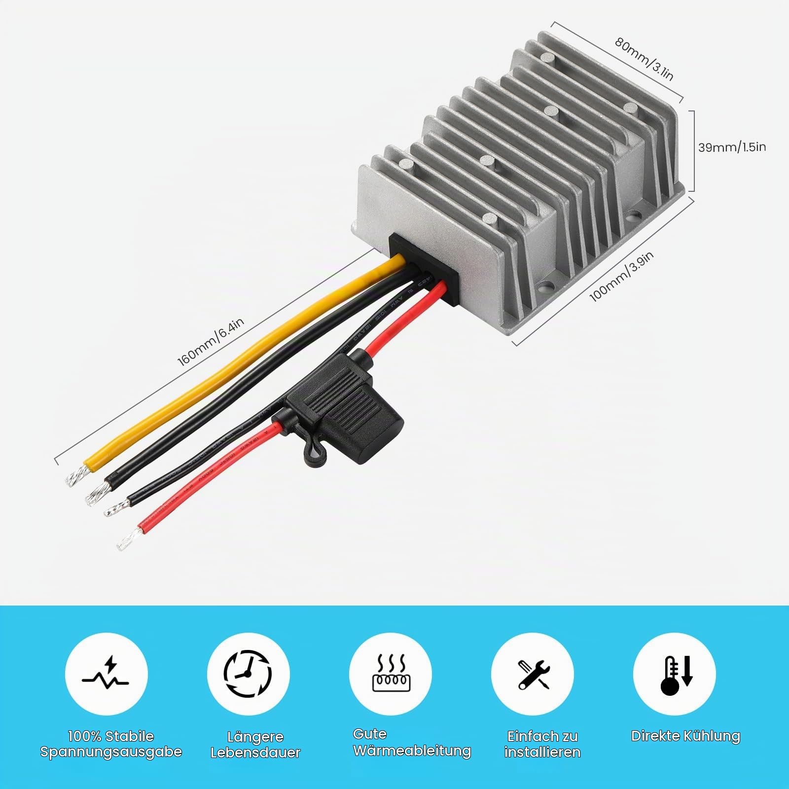 DCDC Converter 24V to 12V 40A 480W Stepdown Voltage Converter