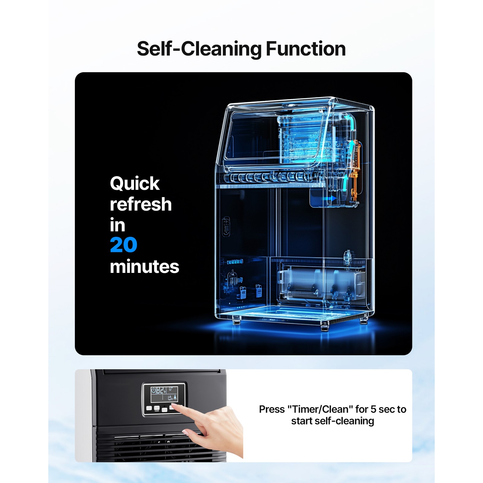 Uimoso Commercial Ice Maker 80lbs/24h with 12Lbs Storage for Bar and Restaurant