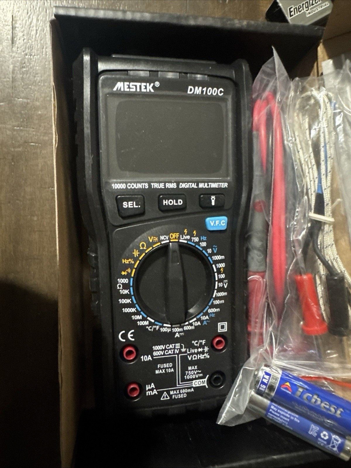 MESTEK DM100 Analog Digital Multimeter True RMS NCV Live Line Tester Open Box