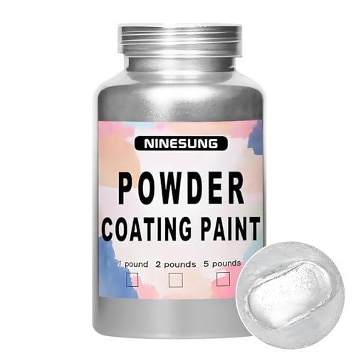 Powder Coating Paint 4 oz Silver Metal Surface Protection Anticorrosive Finish
