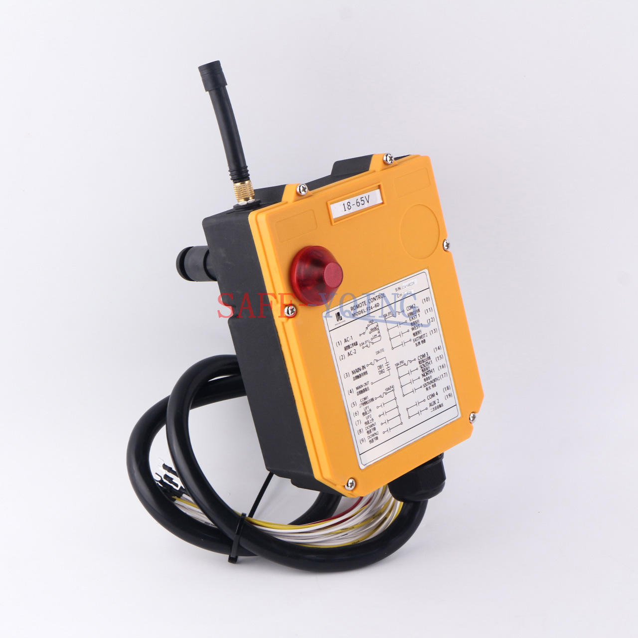 2 Emitter +1 Receiver Hoist Crane Radio Wireless Remote Control F24-6D 18~65V