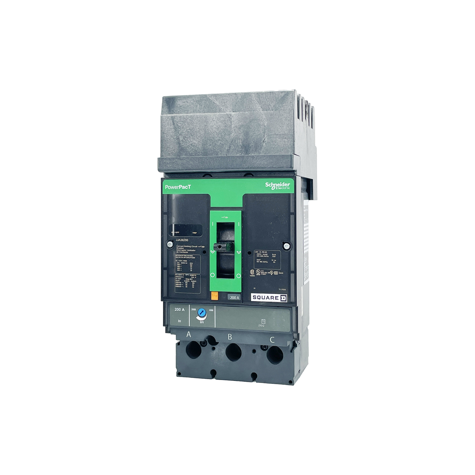 NIB – SQUARE D – JJA36200 – MOLDED CASE Circuit Breaker, 200A, 600V, 3 Poles