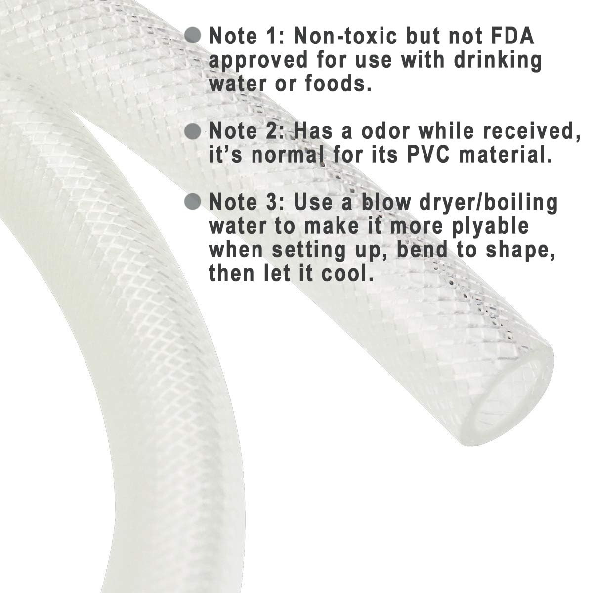 BPA-Free 3/8″ ID Braided PVC Hose Tubing – 10 Ft, Ideal for Water & Air Lines