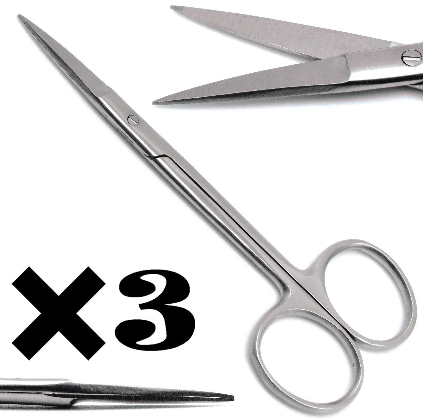 3× Iris Scissors Straight 4.5″ Surgical Dental Veterinary Instruments