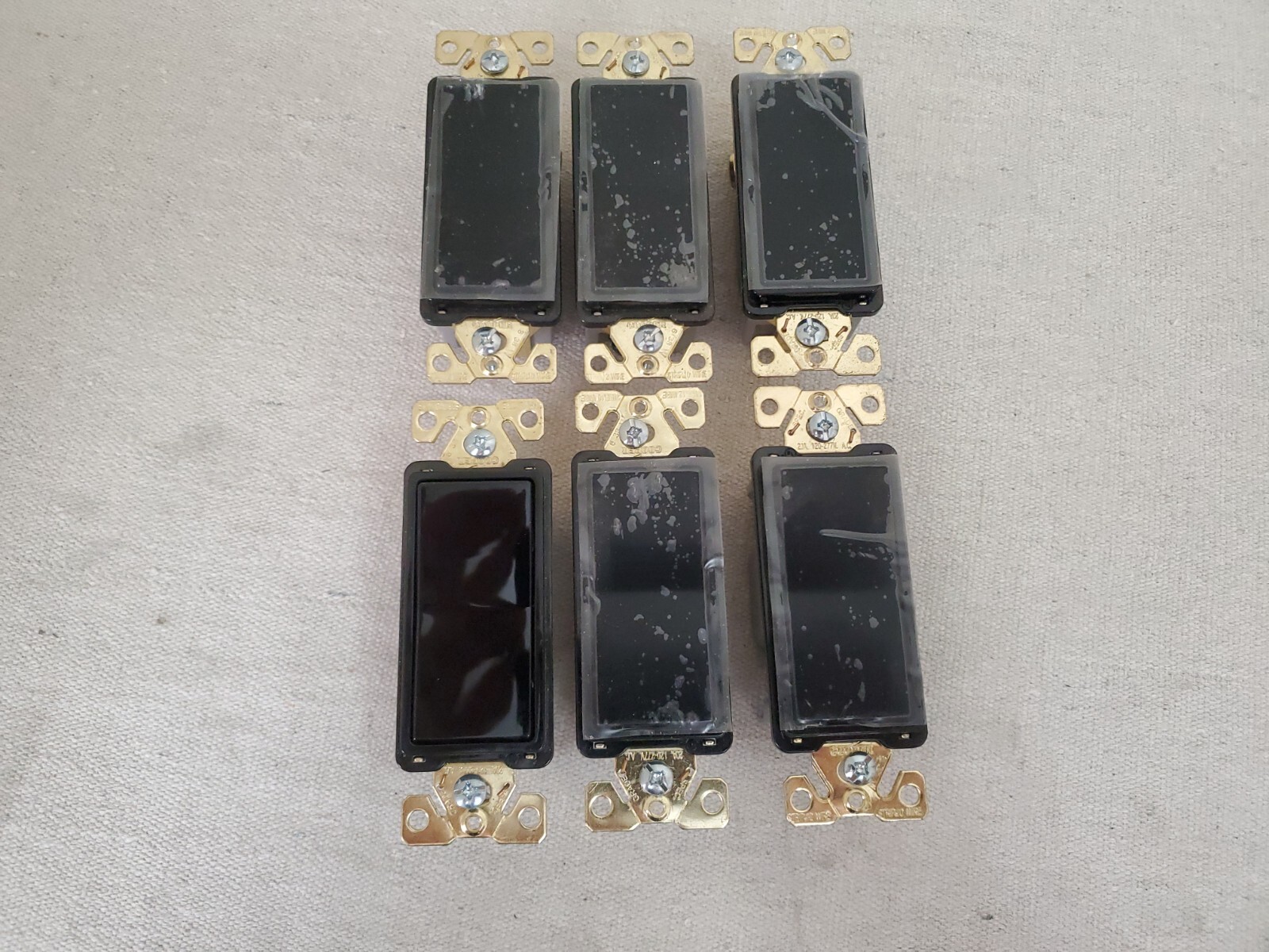 (PACK OF 6) Cooper Black Decorator Rocker Indoor Wall Light Switches 20A