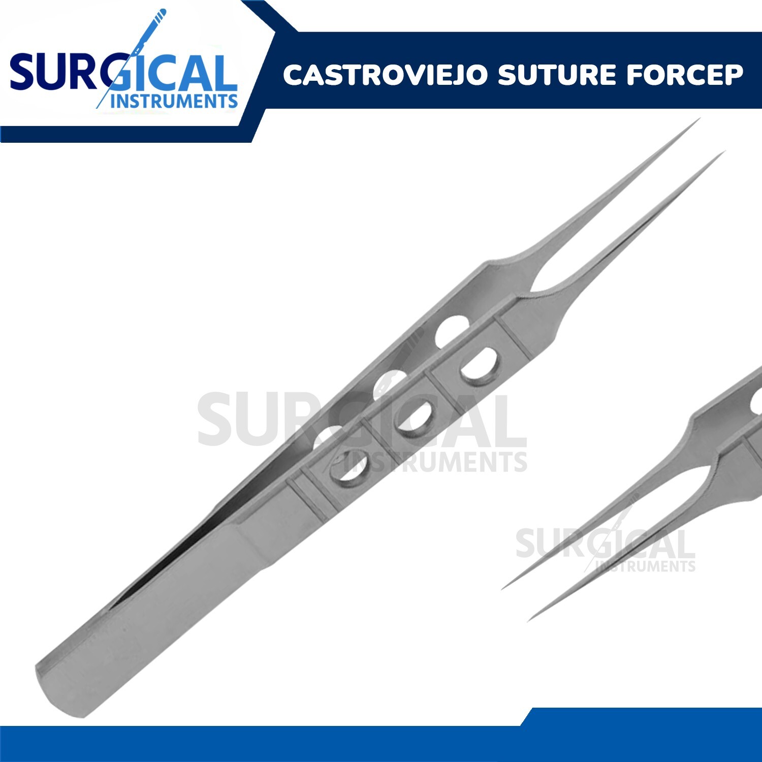 Castroviejo Tissue Suture Forceps Surgical Plastic Surgery German Grade