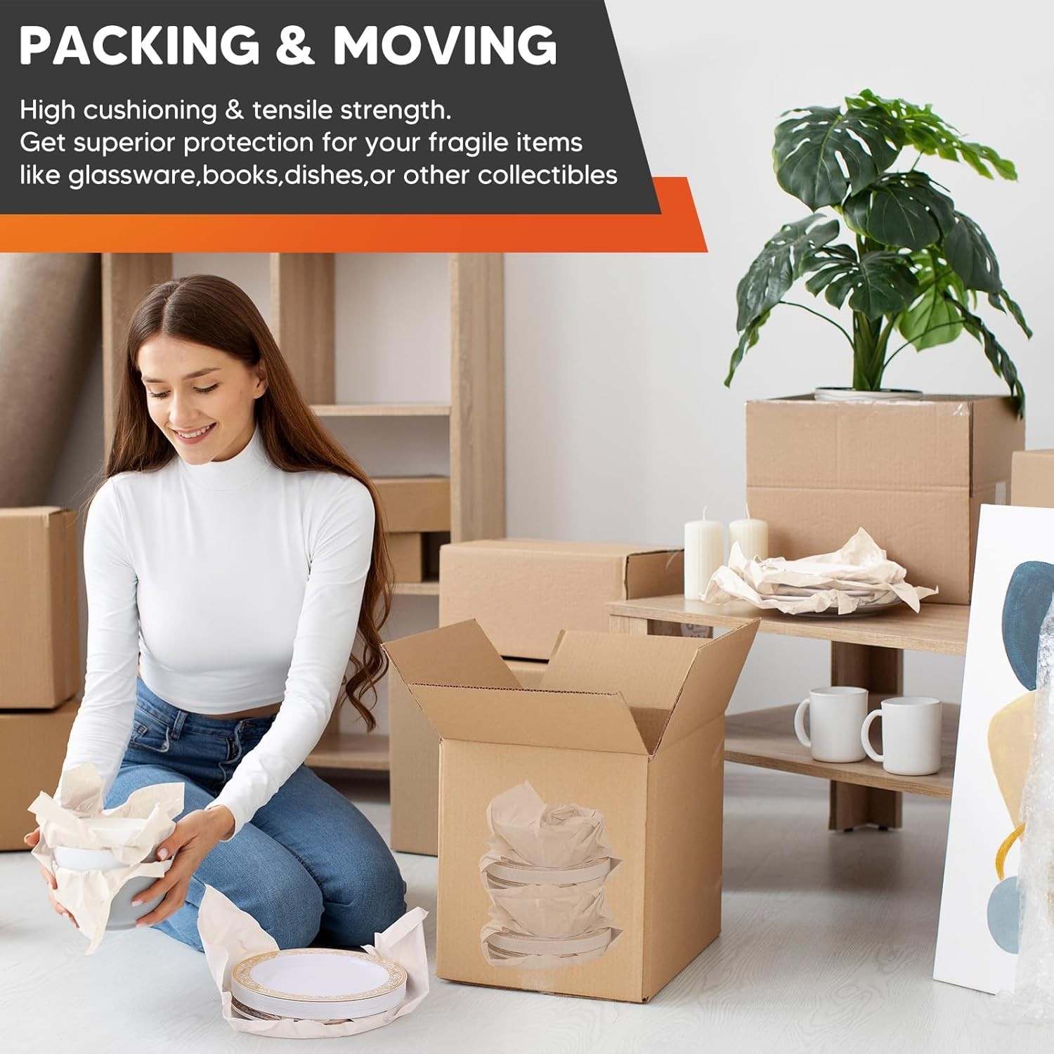 Lightweight 26×15 Newsprint Packing Paper – Perfect for Fragile Item Protection