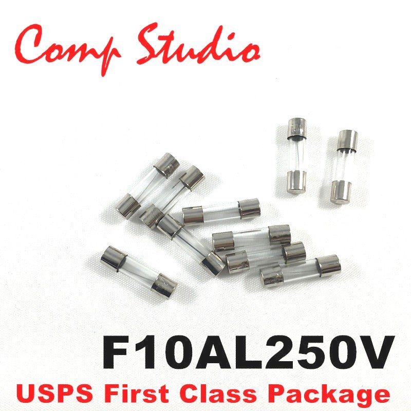 10Pcs 10A 250V Fast Blow 10 Amp Glass Acting Quick Blow Fuse 5X20mm F10AL