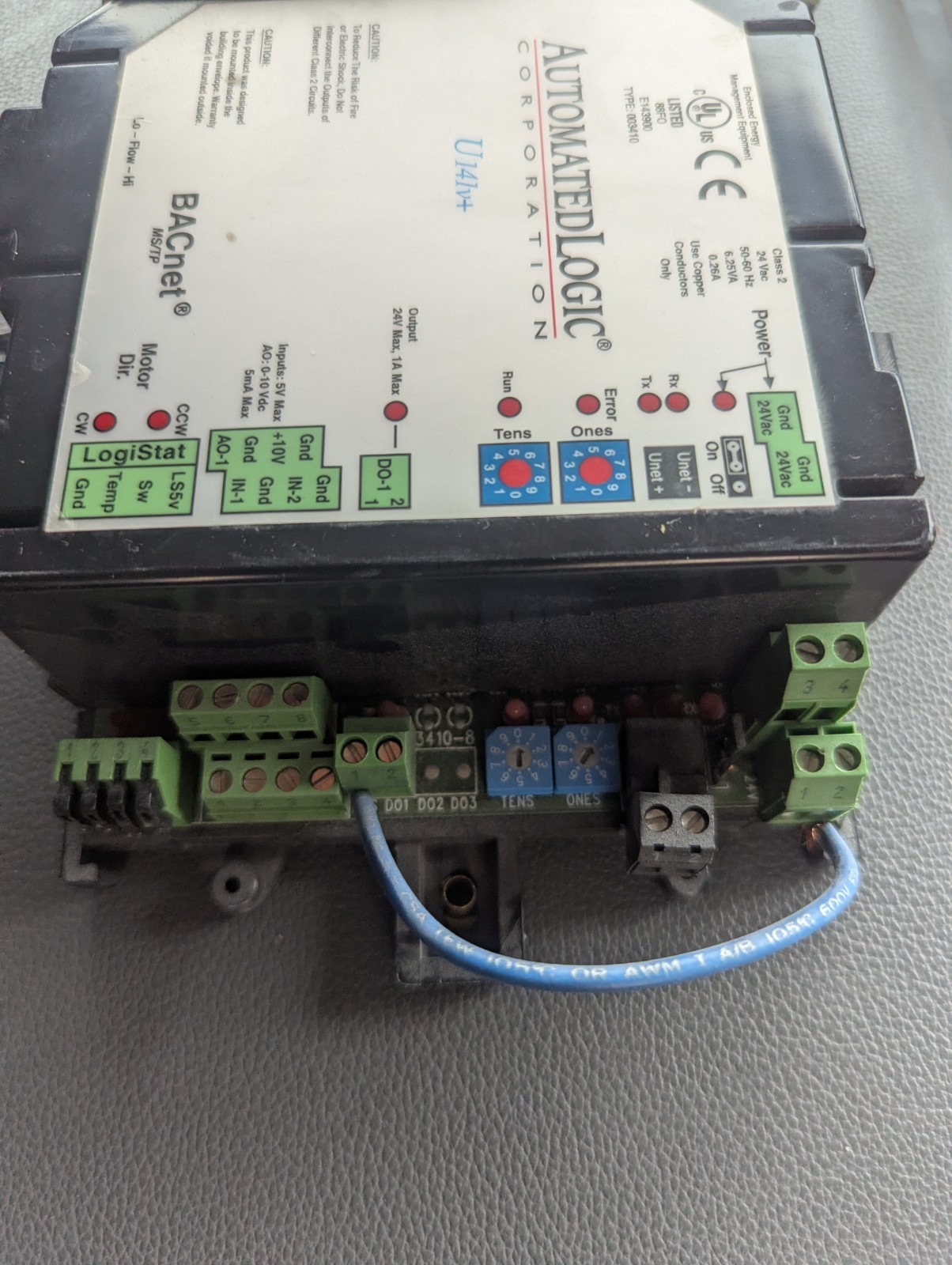 HVAC, U141V+ BACner MS/TP AIR CONTROLS , Used, automated logic