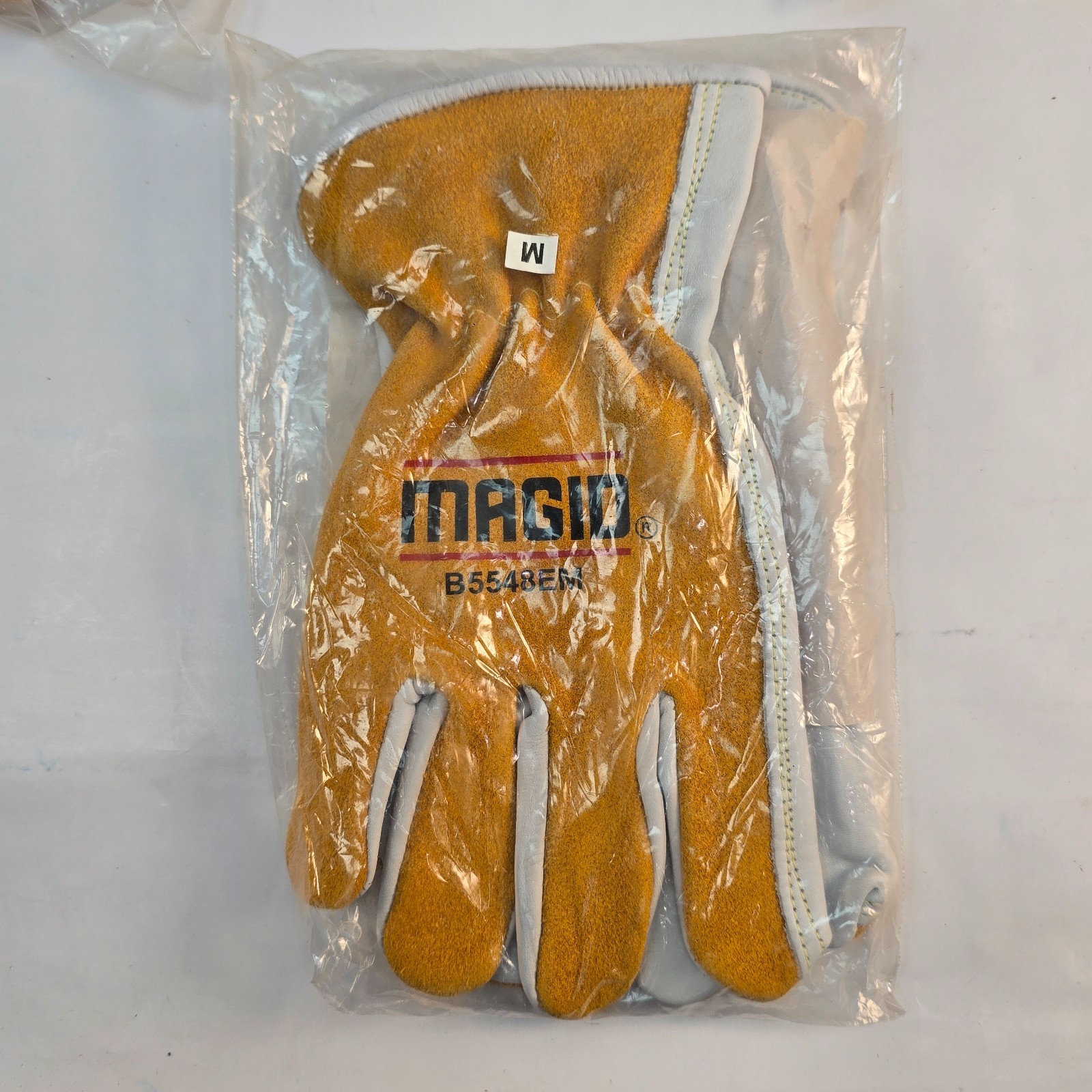 3 PAIR MAGID Leather Drivers Gloves, Slip On Cuff, Keystone Thumb, Size Medium
