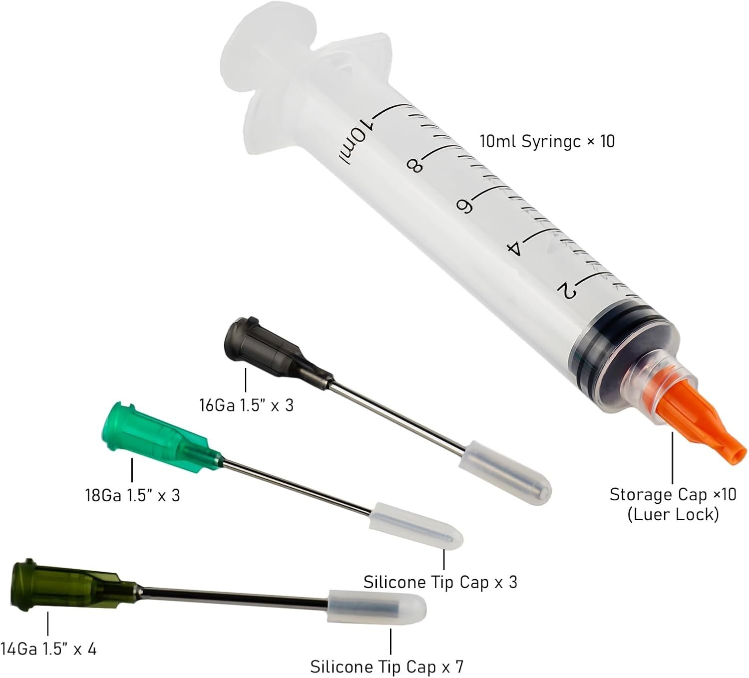 Glue Applicator Syringe with Blunt Tip Needle and Cap, for Liquid, Glue, Ink,