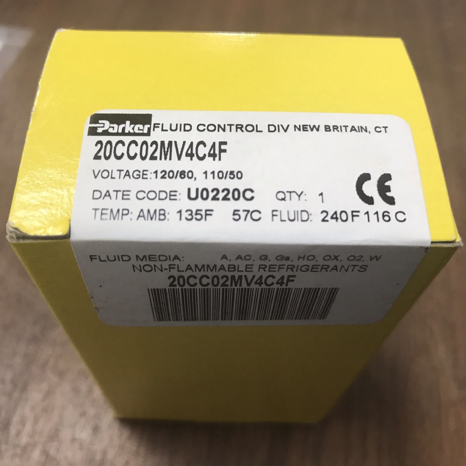 PARKER FLUID CONTROL DIV 20CC02MV4C4F SOLENOID VALVE