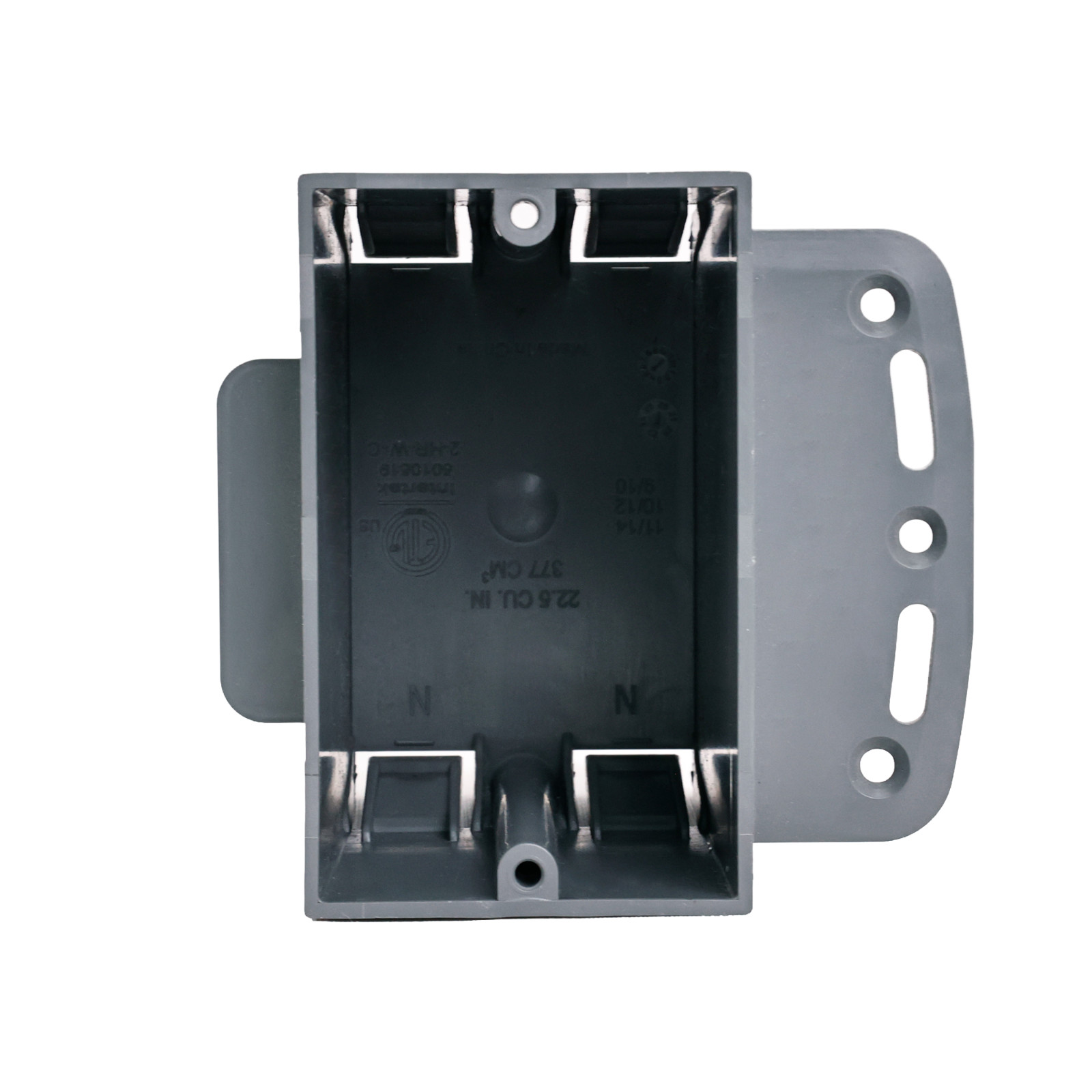 1-Gang New Work Electrical Box 22.5 Cu In Steel Stud Bracket