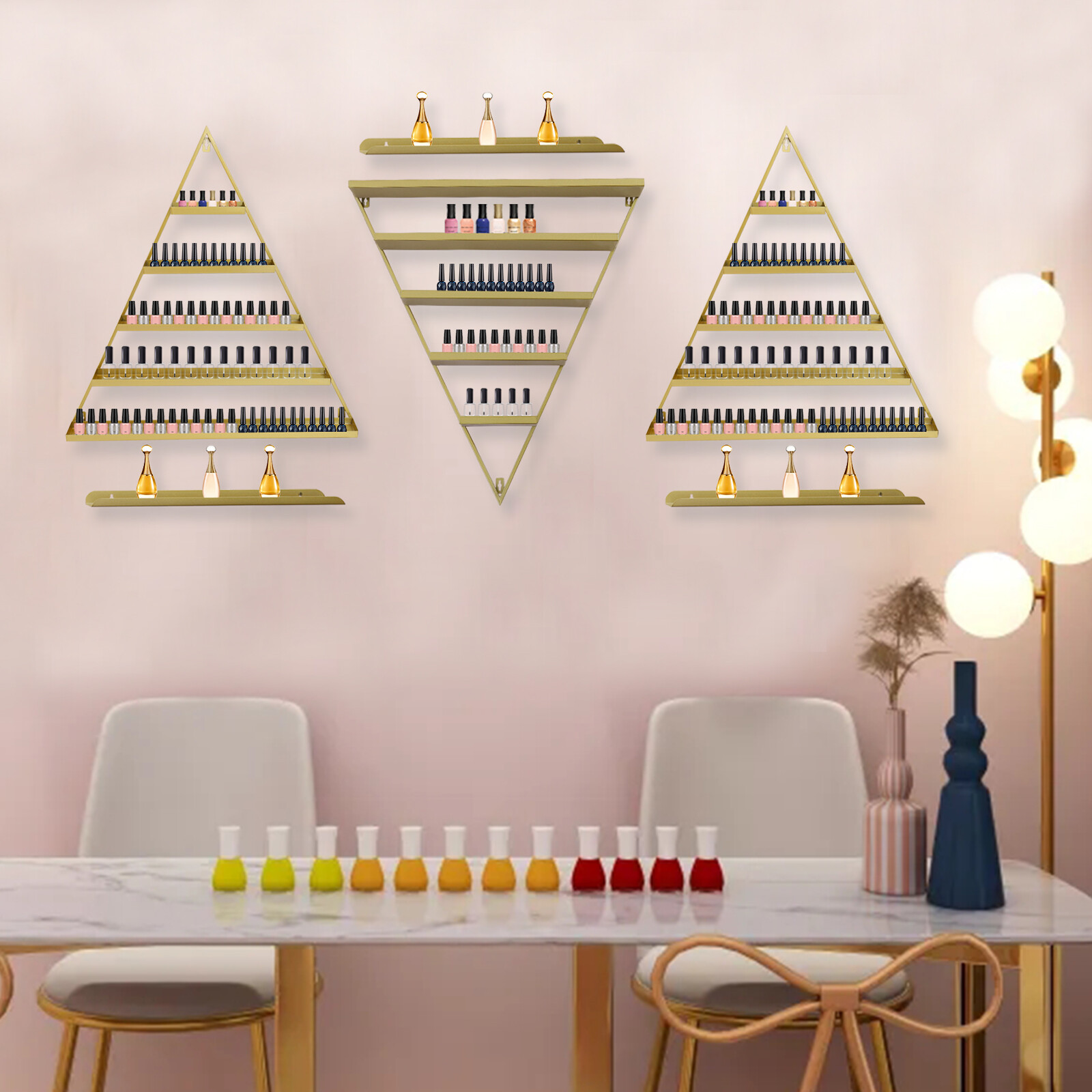 Triangle Display?Racks Wall-mount 5 Tiers Nail?Polish Display Shelves For Home
