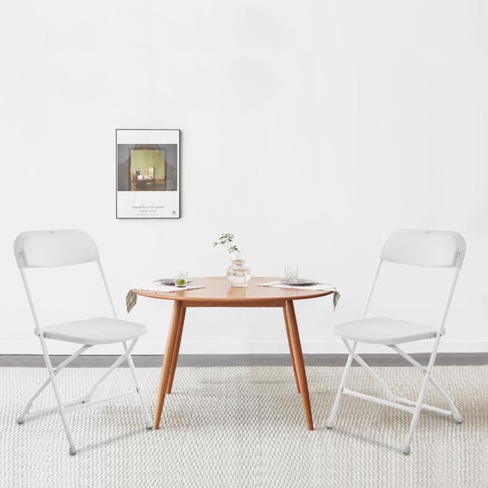 12 Pcs White Plastic Folding Chairs Stackable Wedding Party Dining Seats Garden