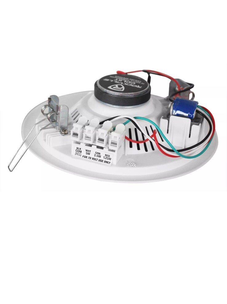 (4) Rockville CCL5T White 70V 5″ Commercial Ceiling Speakers 4 Restaurant/Office