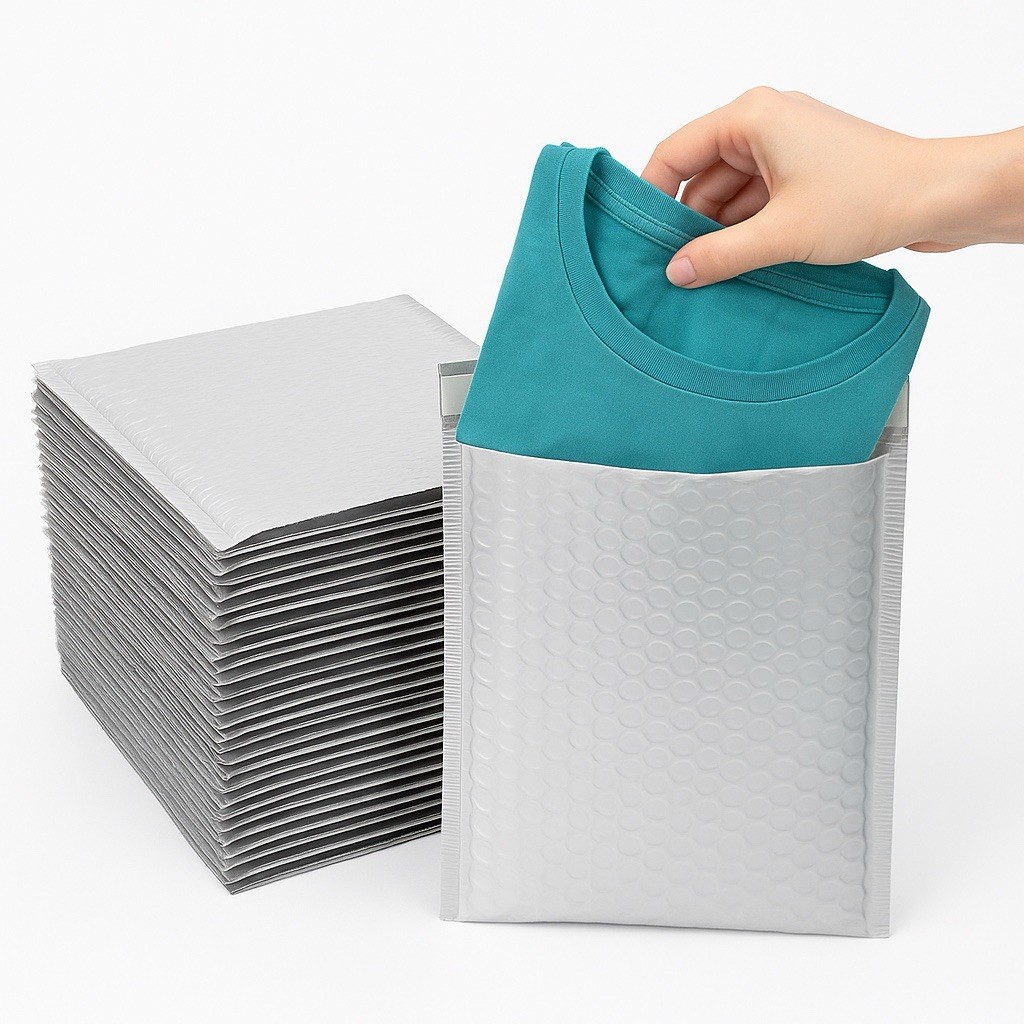 50 Poly + 50 Kraft Bubble Mailers 6.5×10 + 100 Stickers | Shipping Combo