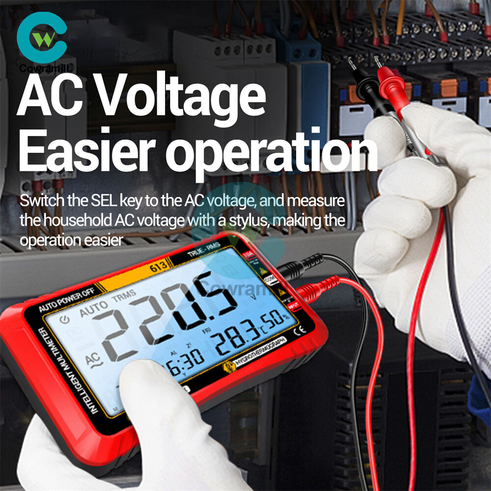 ANENG 612 613 AC/DC Digital Multimeter 4000Counts Calendar Temp Humidity Display
