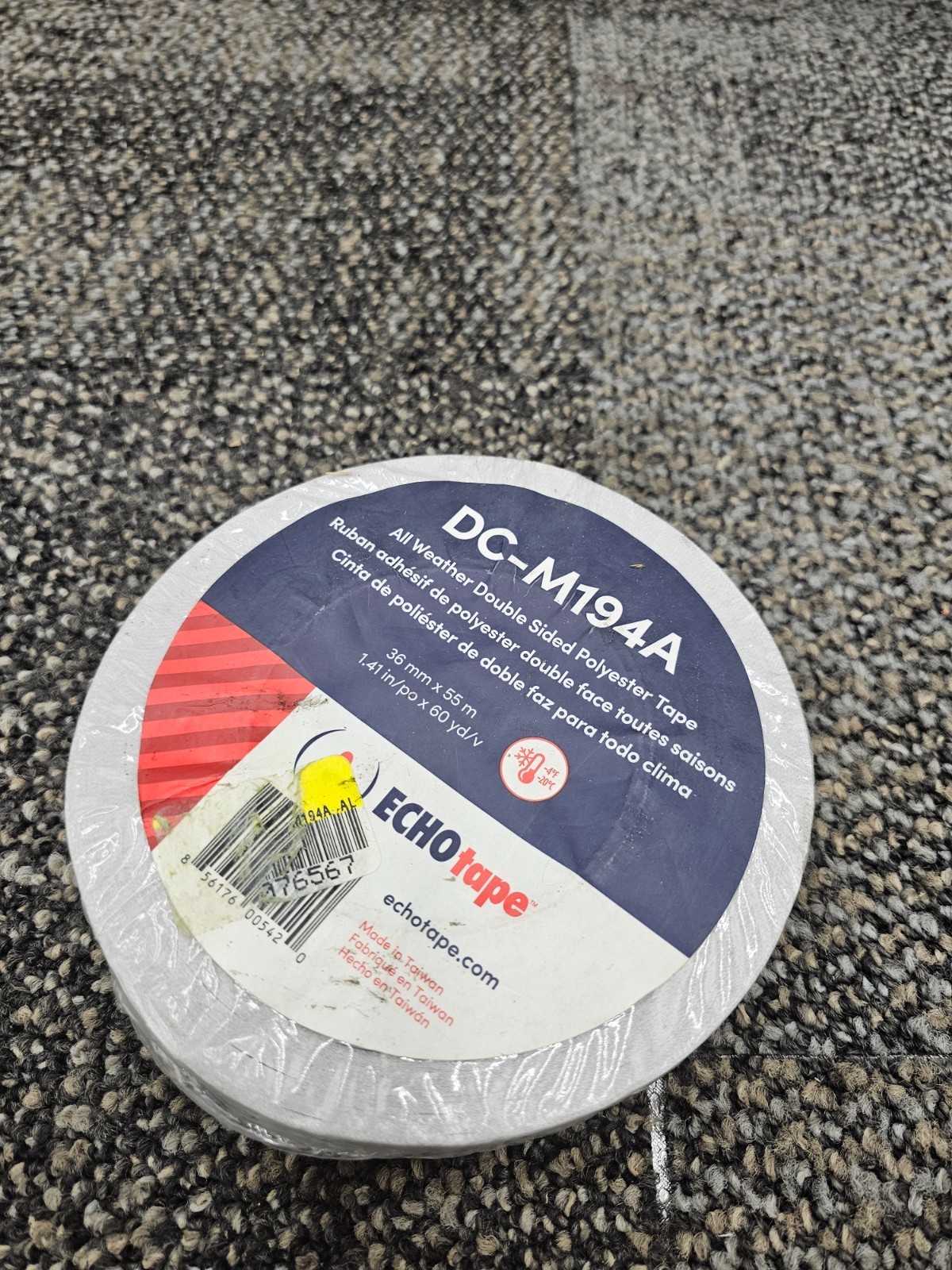 (QTY 2) ECHOtape DC-M194A All Weather Double-Sided Polyester Tape 1.41″ x 60 yd
