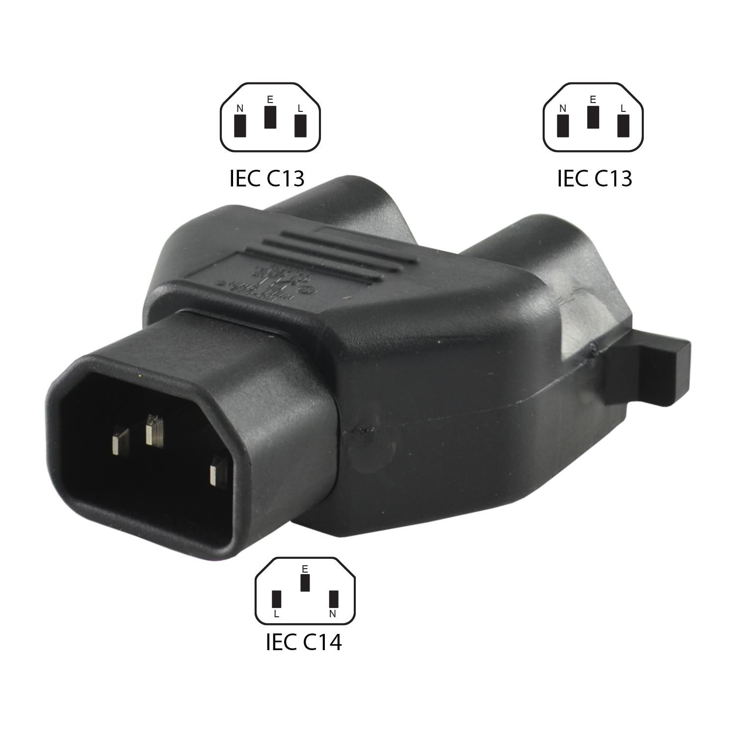 Conntek 30101 C14 to (2)5-15R Power Tap