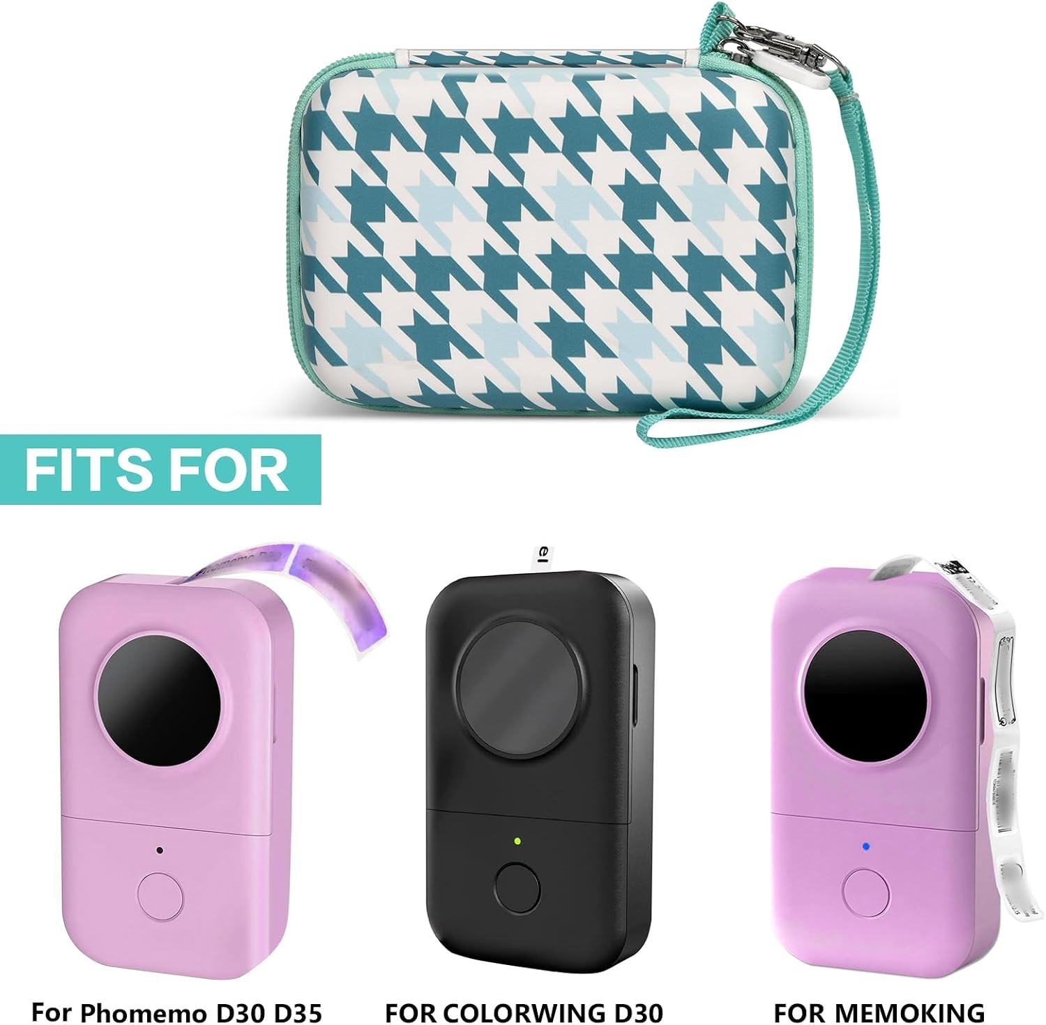 Turquoise EVA Case for Phomemo D30 & NIIMBOT D11 – Durable & Stylish Protection