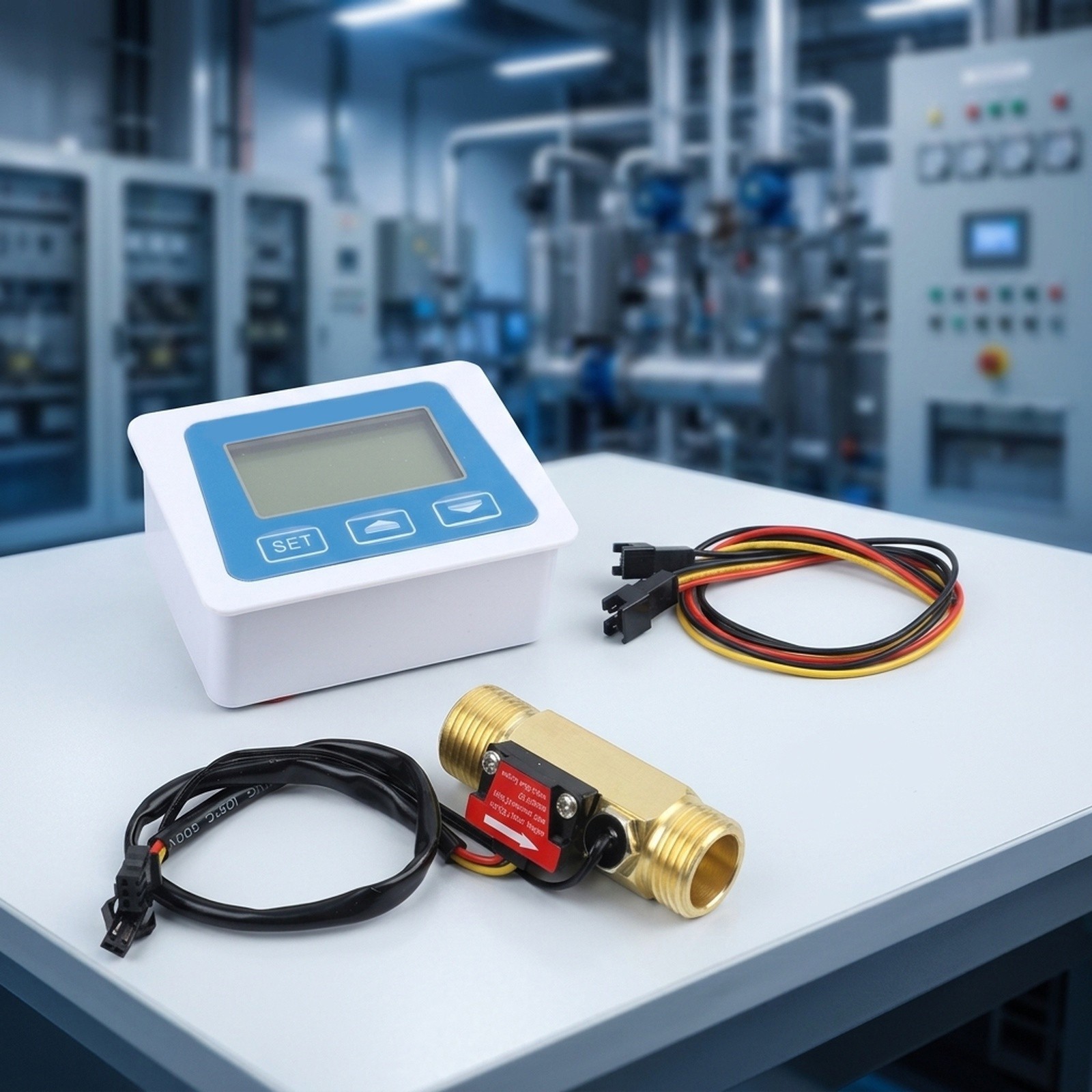 Low Power Digital Water Flow Meter with LCD Display Battery Operated 130L Min