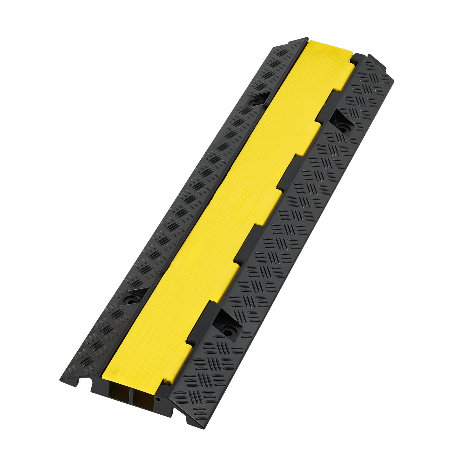 VEVOR Cable Protector Ramp Rubber Cord Cover 22000 lbs/axle Capacity 2 Channel