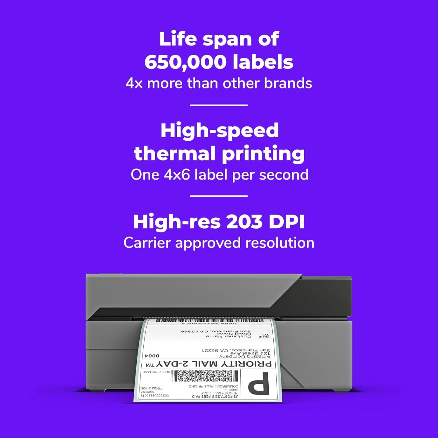 Rollo USB Shipping Label Printer – Commercial Grade 4×6 Thermal Label Printer…