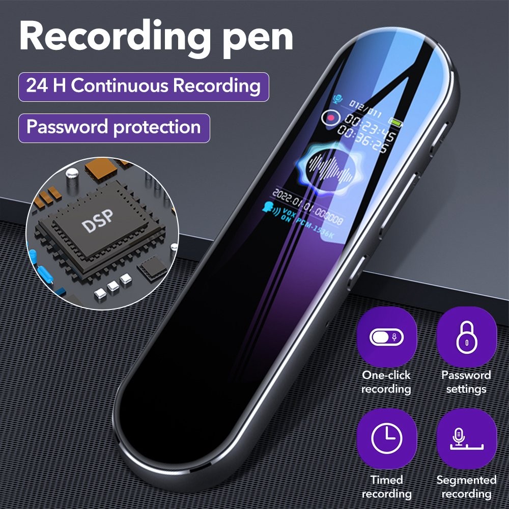Digital Voice Recorder Mini Dictaphone Lecture Meeting Audio MP3 Player 1536Kbps