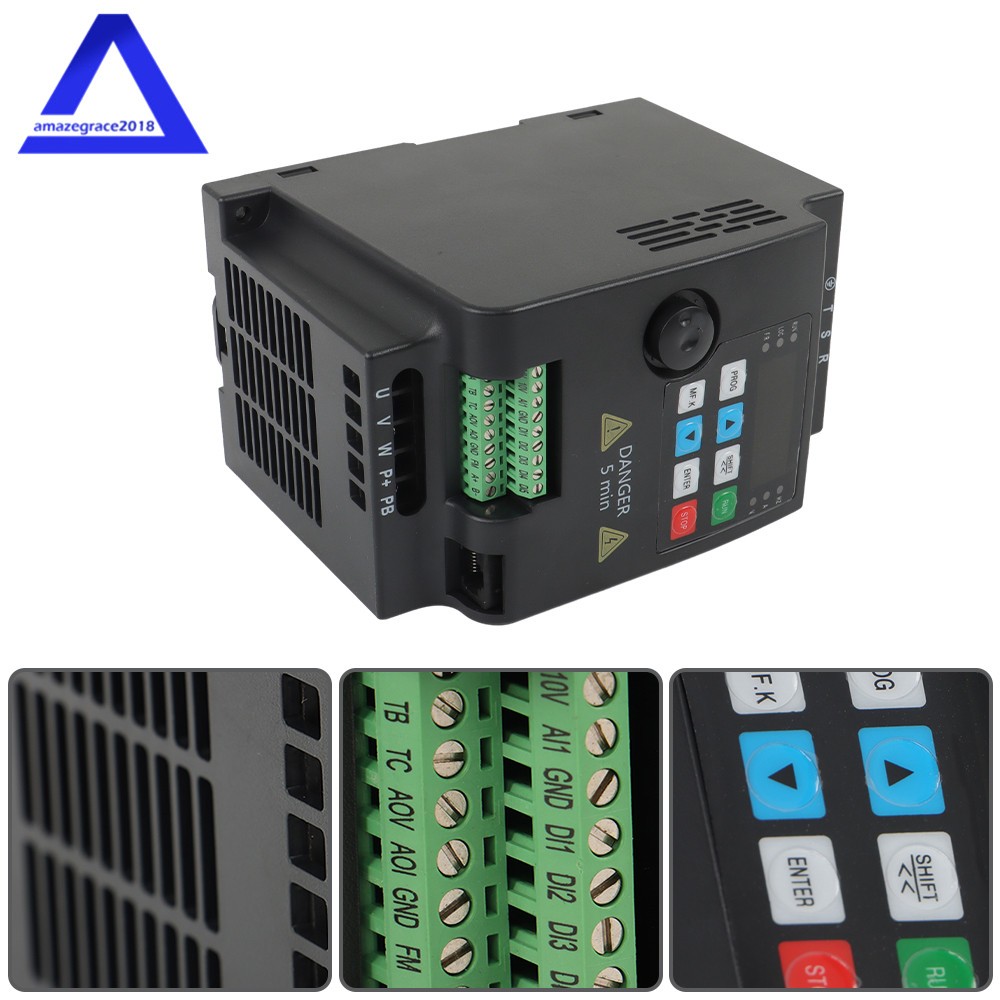 1 to 3 Phase Variable Frequency Drive Inverter 2.2 KW VFD 220 V 3 HP