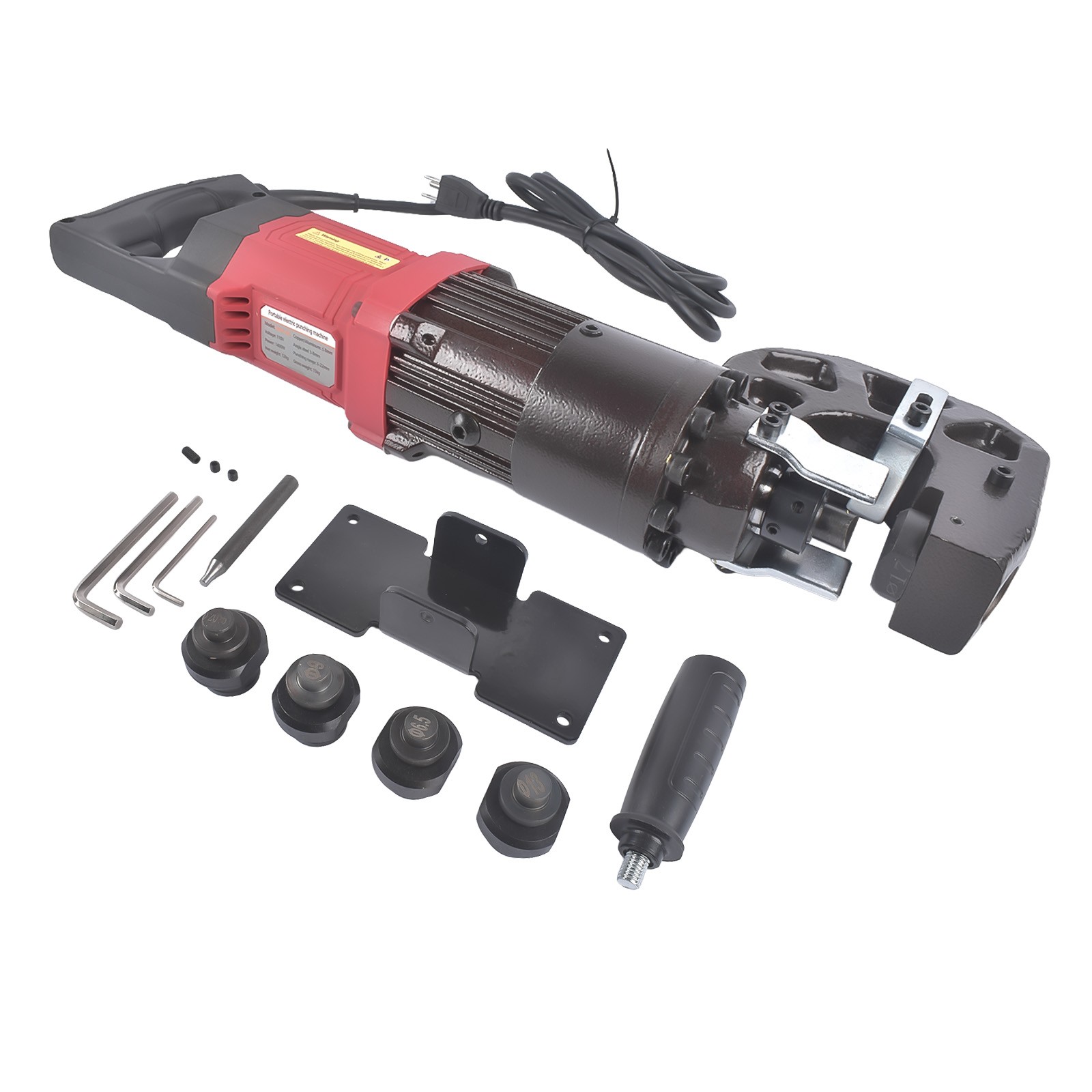 22T Heavy Duty Hydraulic Hole Punch for Metal w/5 Dies – φ6.5+φ9+φ13+φ17+φ20.5mm