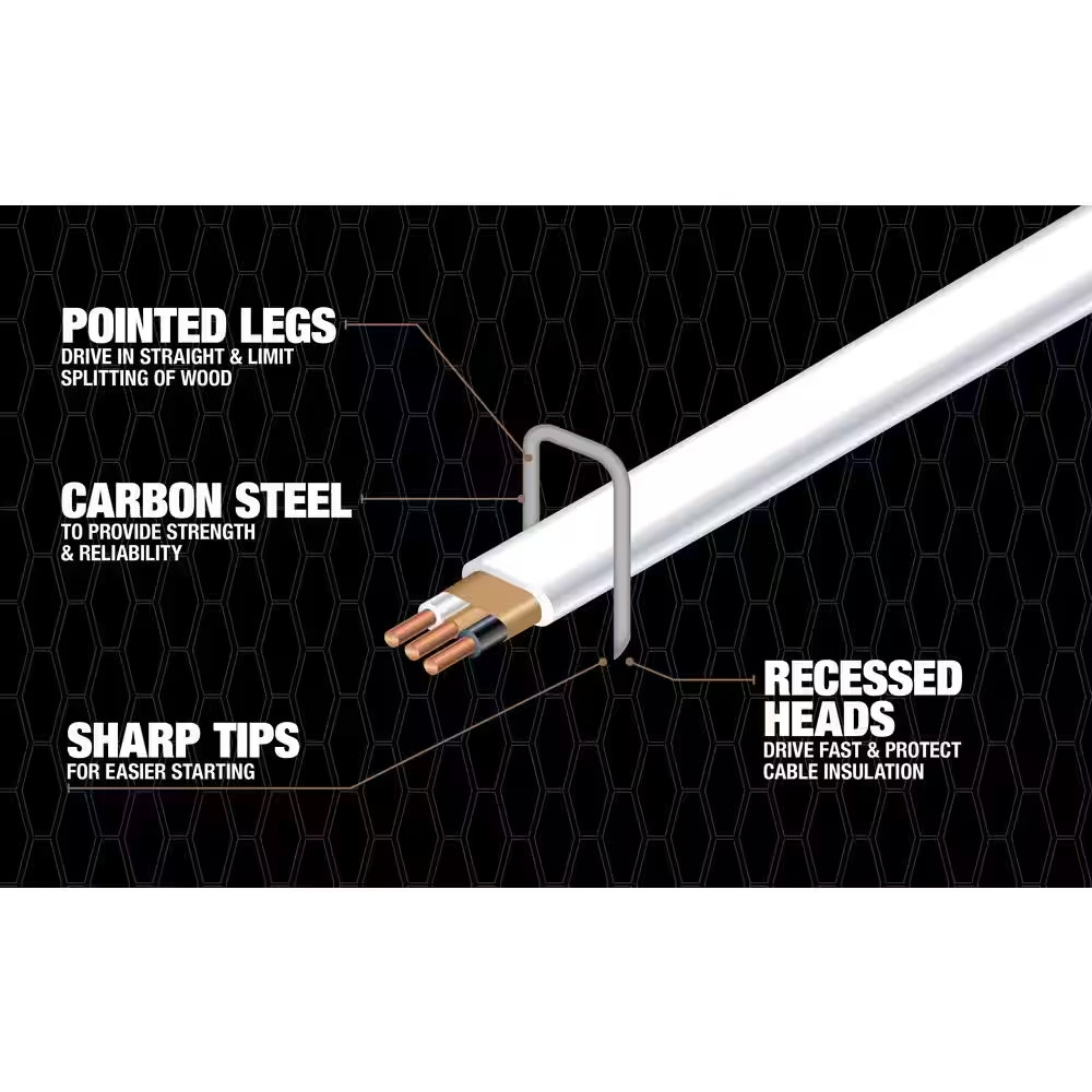 1/2 In. Metal Staples for Romex NM Cable (5,000‑Pack)