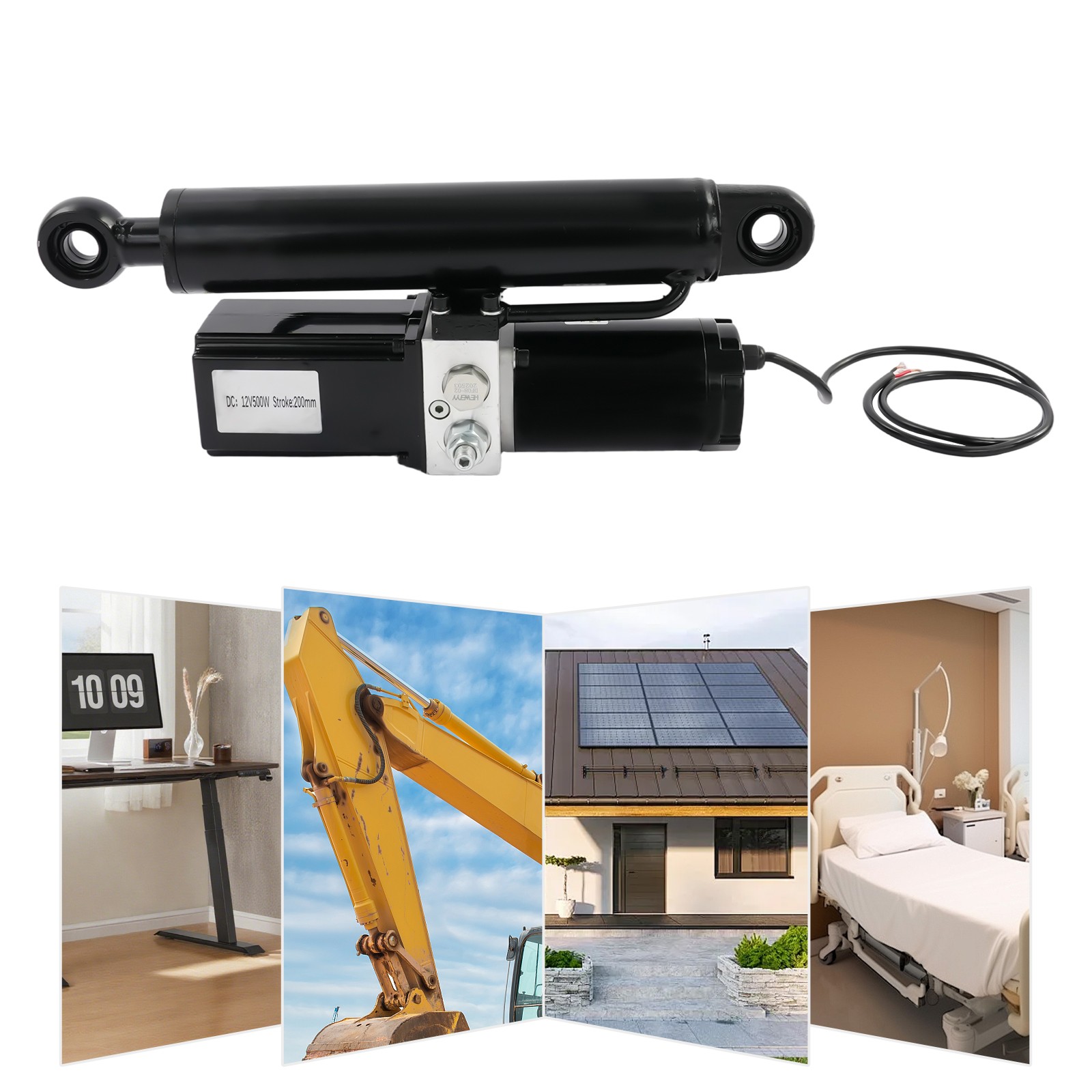 2 Ton/4409lb Hydraulic Cylinder Electric Actuator Electric Linear Actuator 200mm