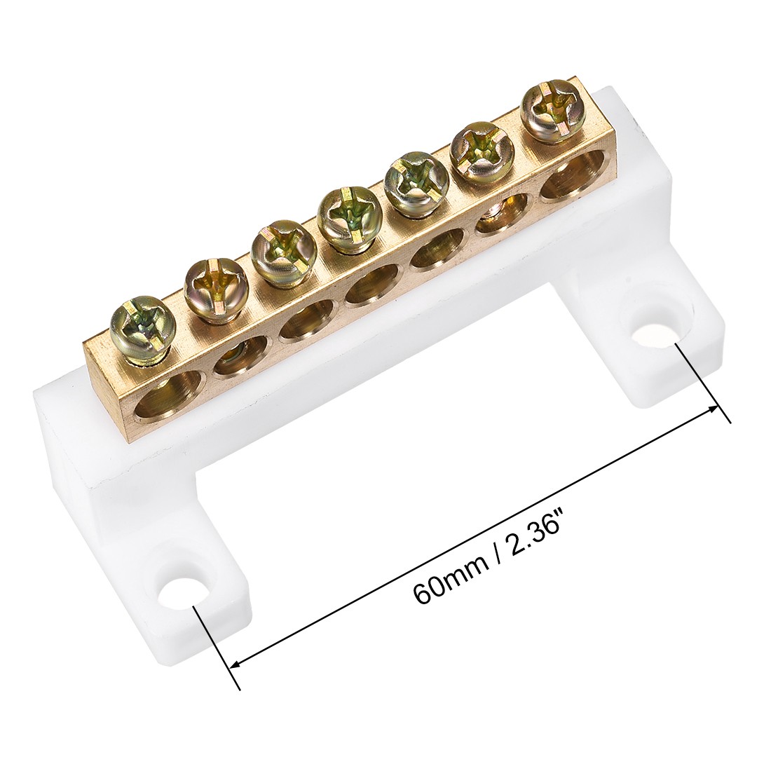 3Pack 100A Copper Screw Terminal Block Connector Bar Ground Wire 7 Positions