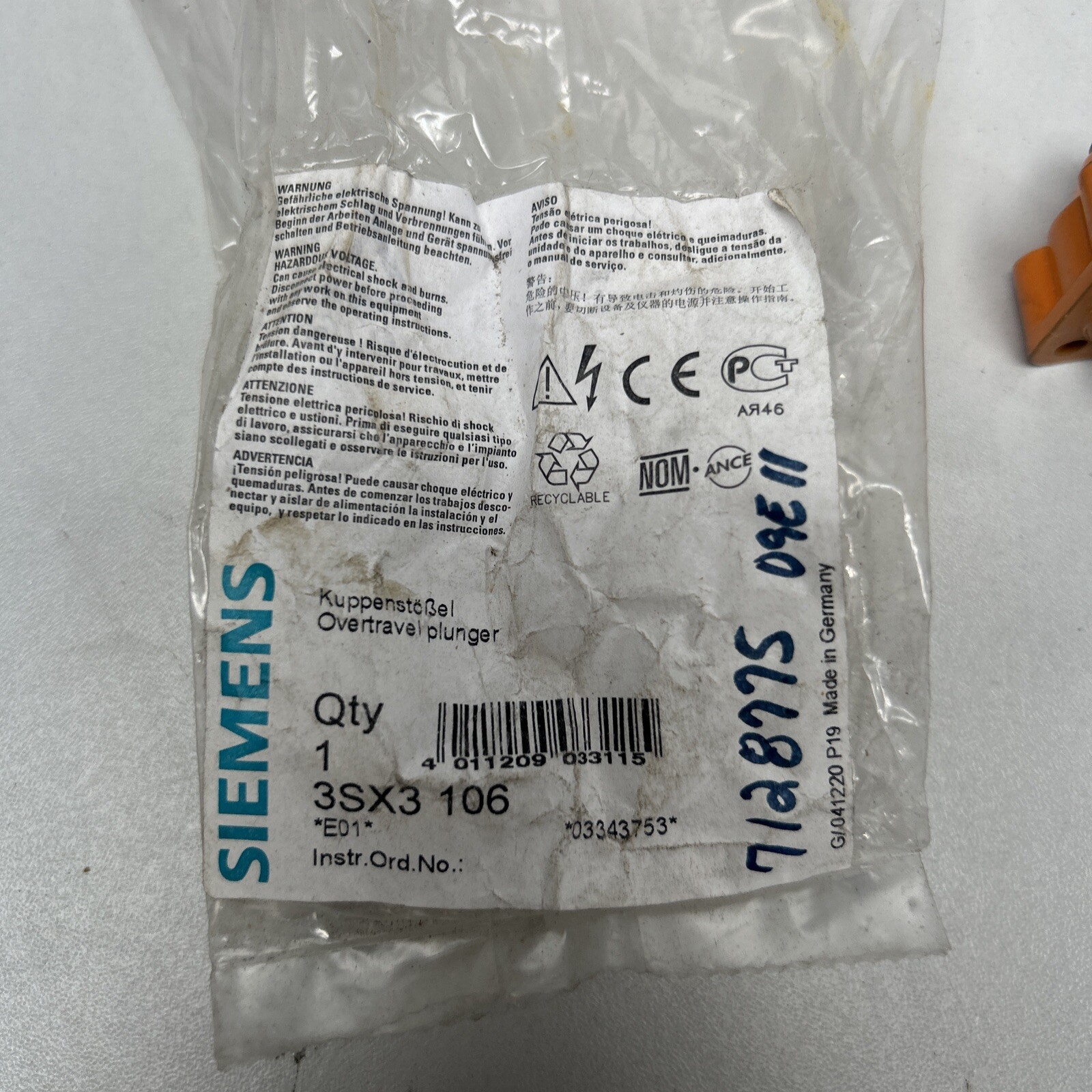 SIEMENS 3SX3-106 / 3SX3106 (NEW IN BOX)