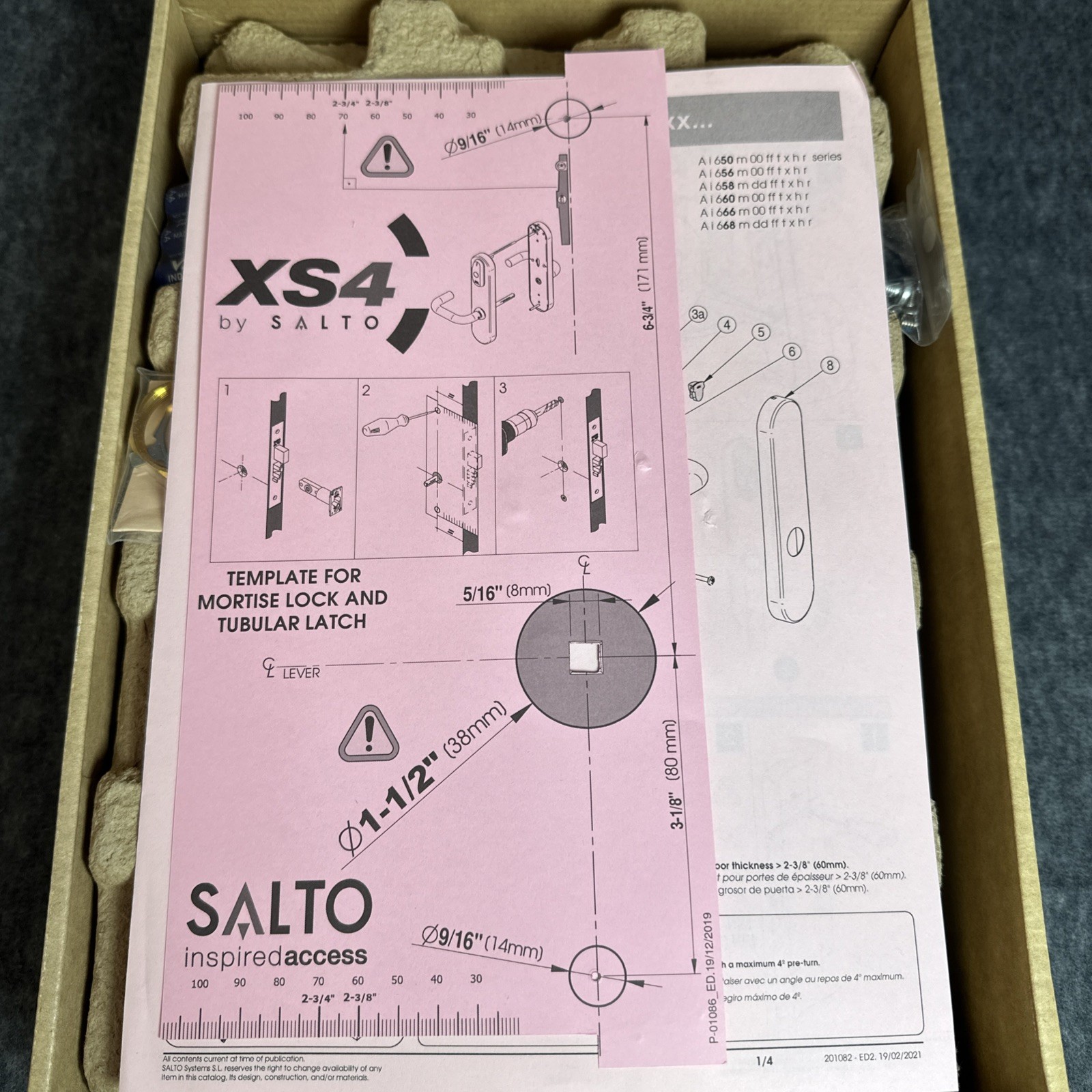 Salto XS4 KEYPAD Entry Lock with Key Override Ai6xx W0BK AB660A00IM38YK NEW OPEN